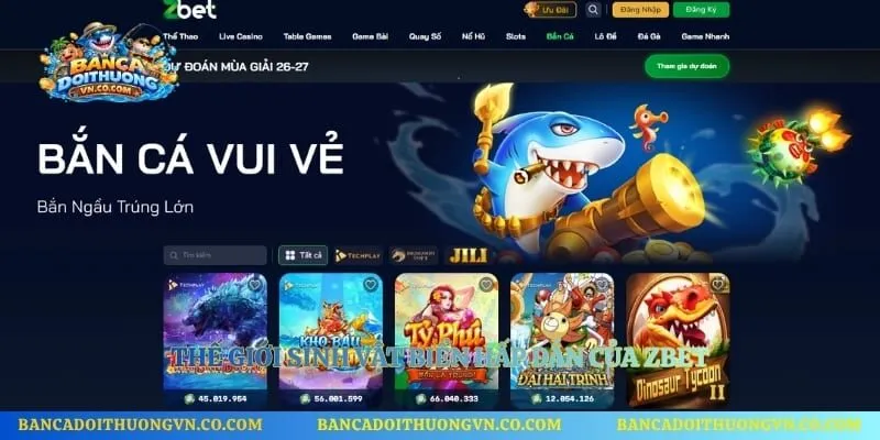 Thế giới sinh vật biển hấp dẫn của Zbet